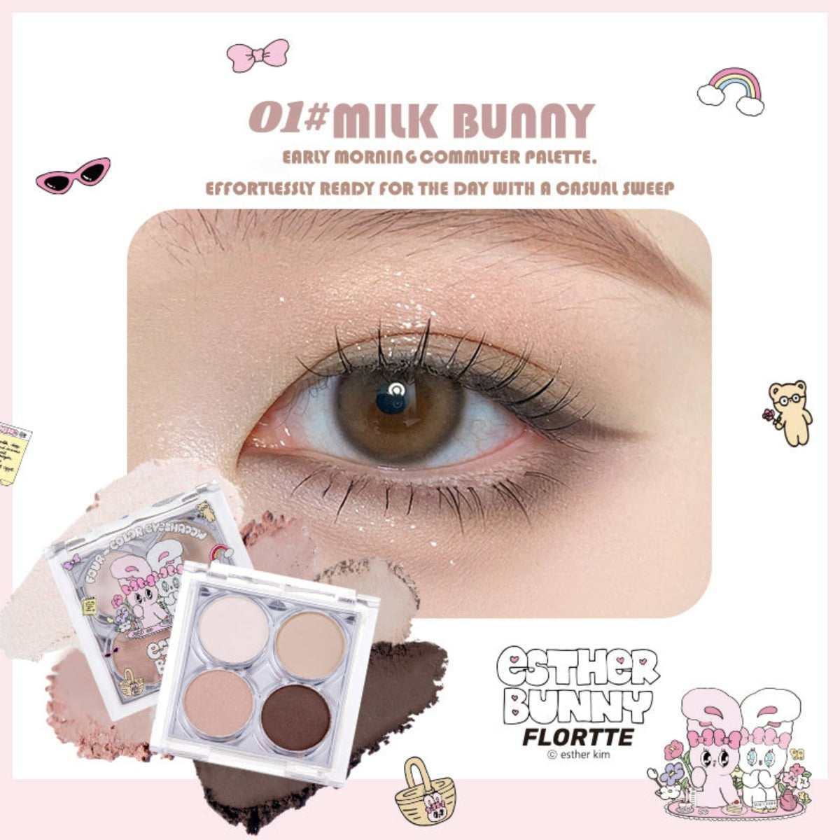 Collection of Esther Bunny Four Colour Eyeshadow Palette in a gallery layout