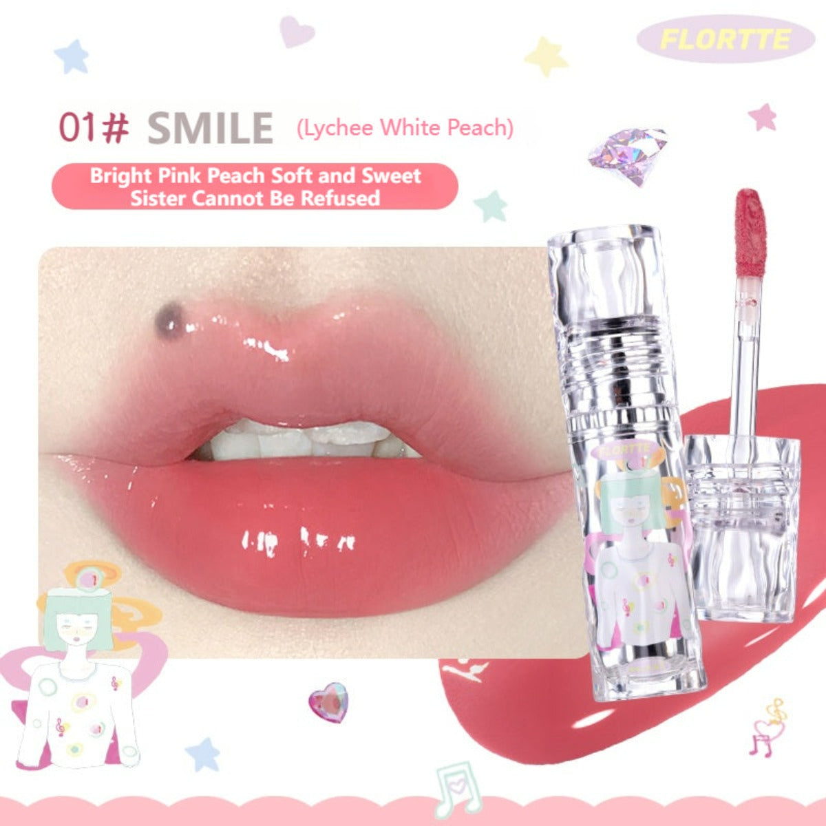 Collection of Girl's World Non-Stick Cup Lip Lacquer in a gallery layout