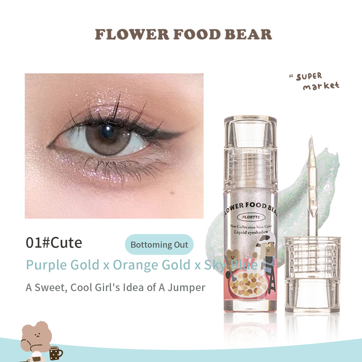 Collection of Flower Food Bear Liquid Eyeshadow in a gallery layout