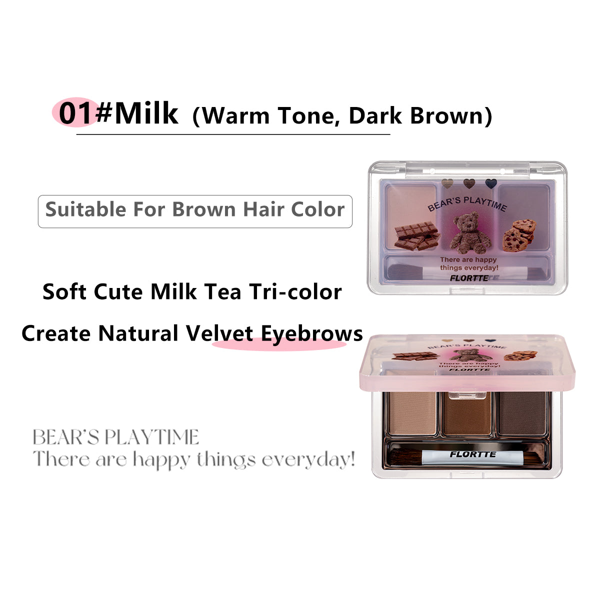 Collection of They Are Cute Three-Color Eyebrow Powder in a gallery layout