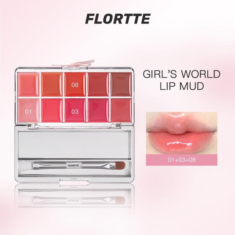 Peng Peng Princess Jelly Lip Gloss Palette(FREE Silicone Lip Brush)