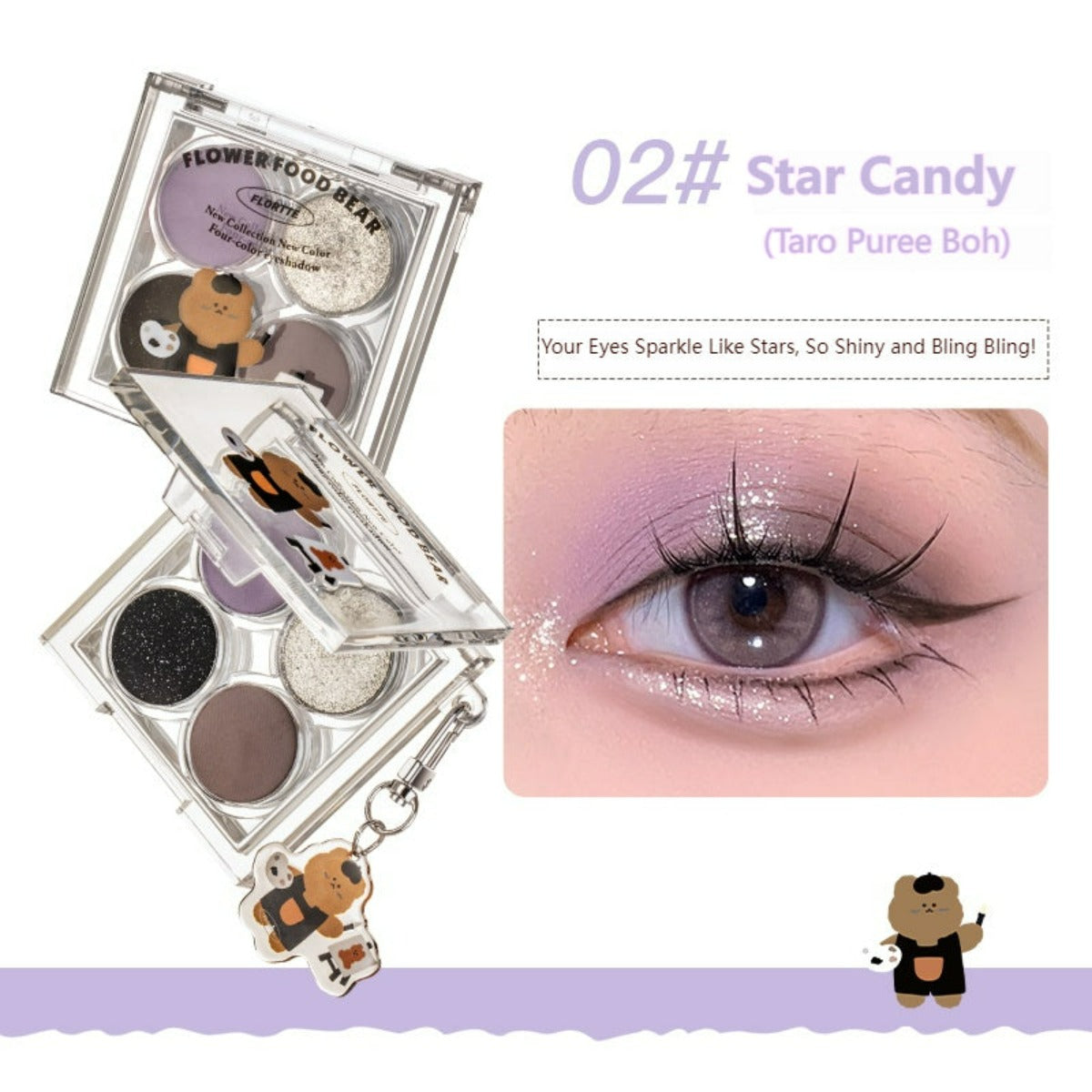 Collection of Flower Food Bear Four-Color Eyeshadow in a gallery layout