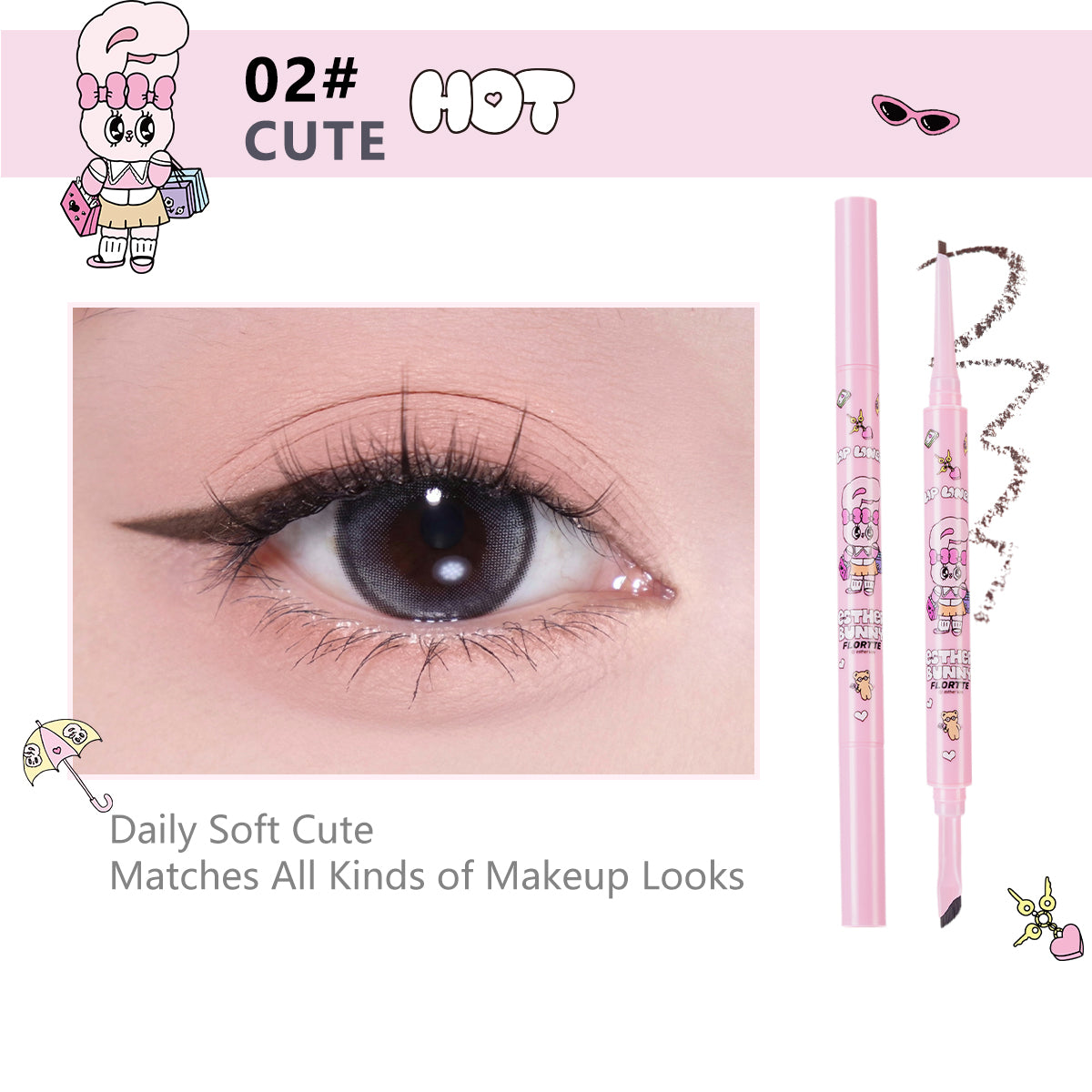 Collection of Esther Bunny Double-Ended Eyeliner in a gallery layout