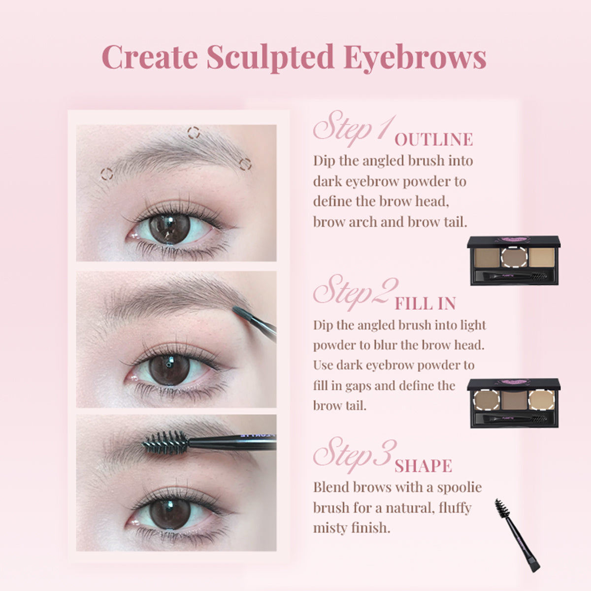 Collection of [NEW] I Have No Worries Series Three-Color Eyebrow Powder in a gallery layout