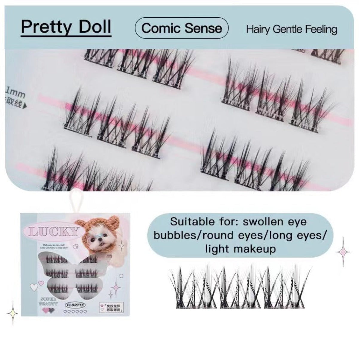 Collection of Super Beauty Series Adhesive-Free False Eyelashes in a gallery layout