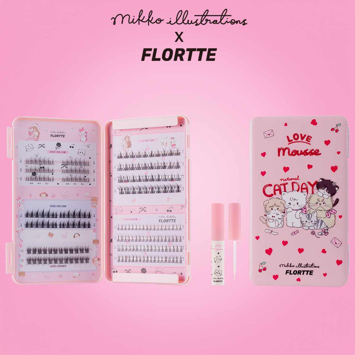 Collection of Mikko False Eyelashes(5 types 242 pieces) in a gallery layout